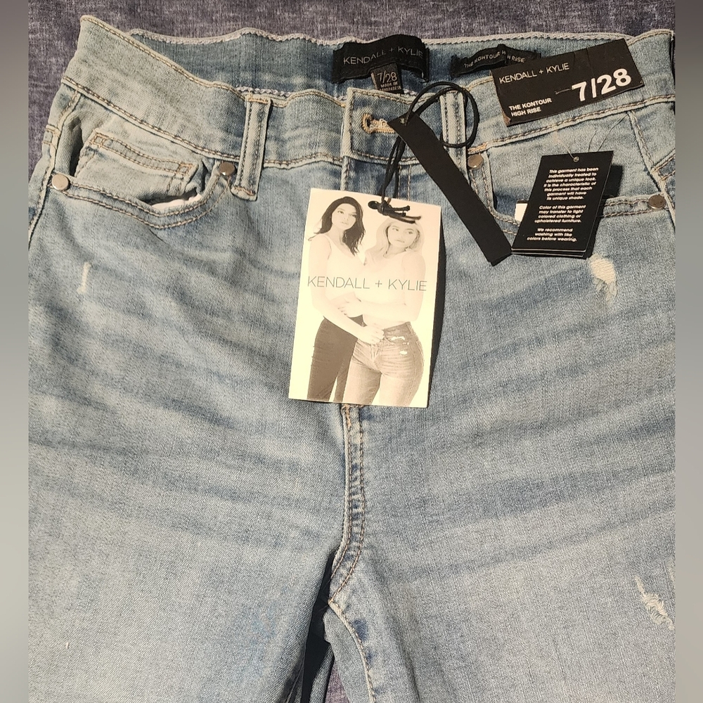 Kendall & Kylie Faded Light Blue Denim Jeans